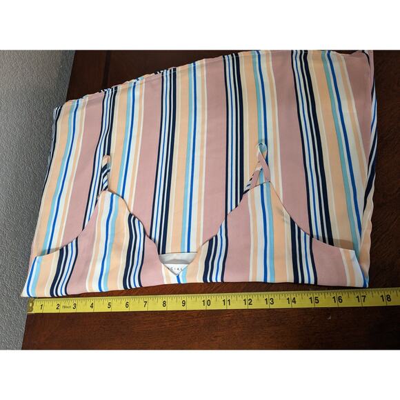 Socialite Striped Camisole Small Pink Layering V Neck Lined Spaghetti Straps Top - Picture 6 of 10